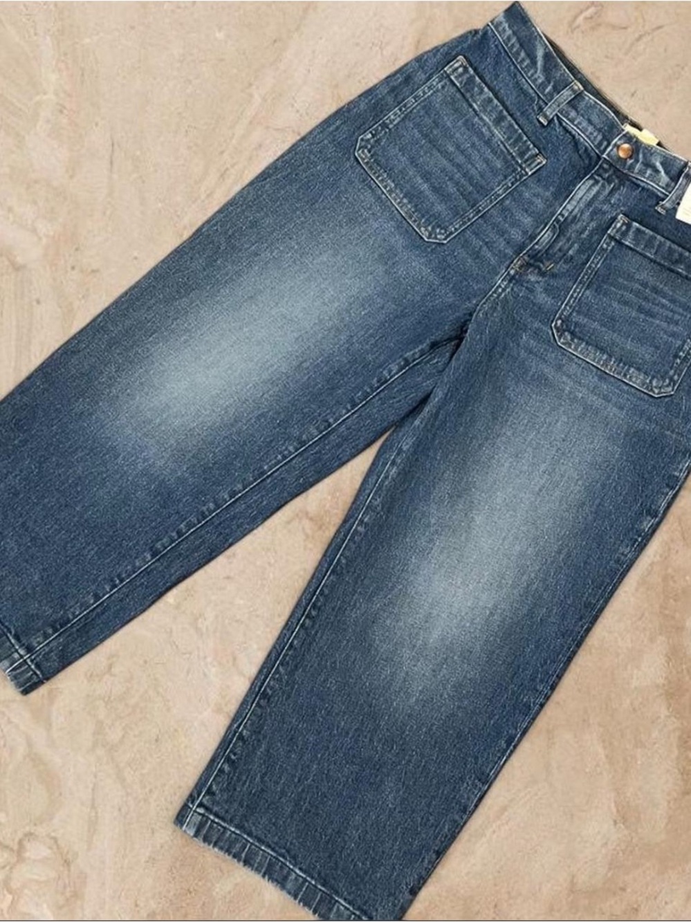 New Madewell Emmett Wide-Leg Crop Jeans in Blue Wash 31P